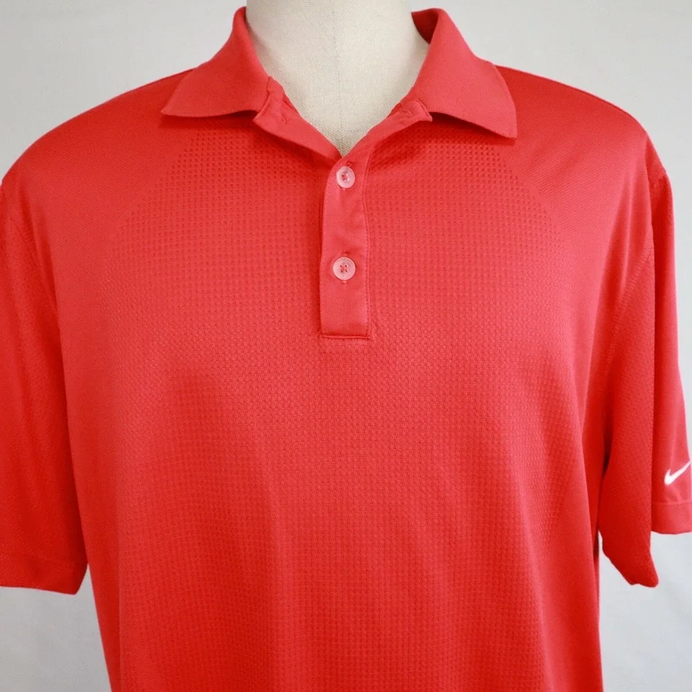 Nike Golf Polo Shirt Mens XL Dri-Fit Tour Performance Red Short‎ Sleeve